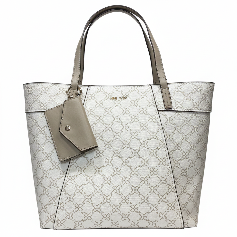 Nine West Cartera Tote Bex White Pumice Logo