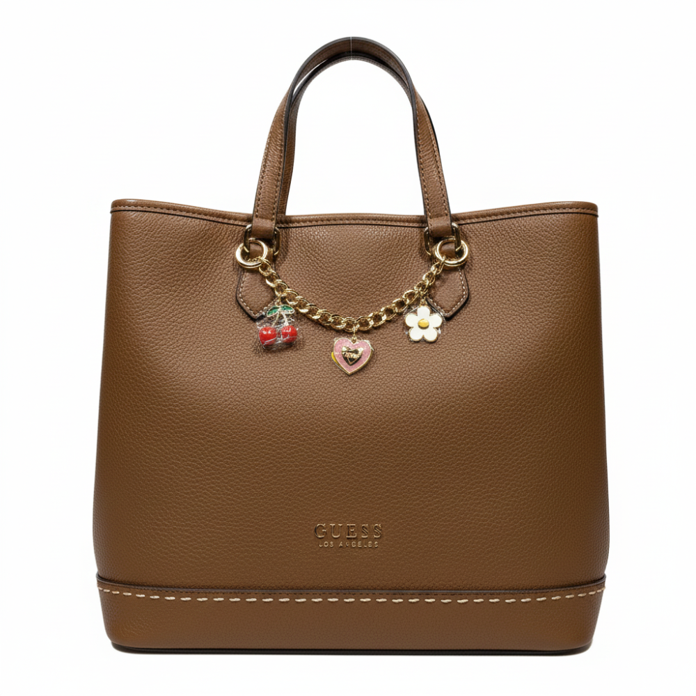 Guess Cartera Tote Lynne Cognac