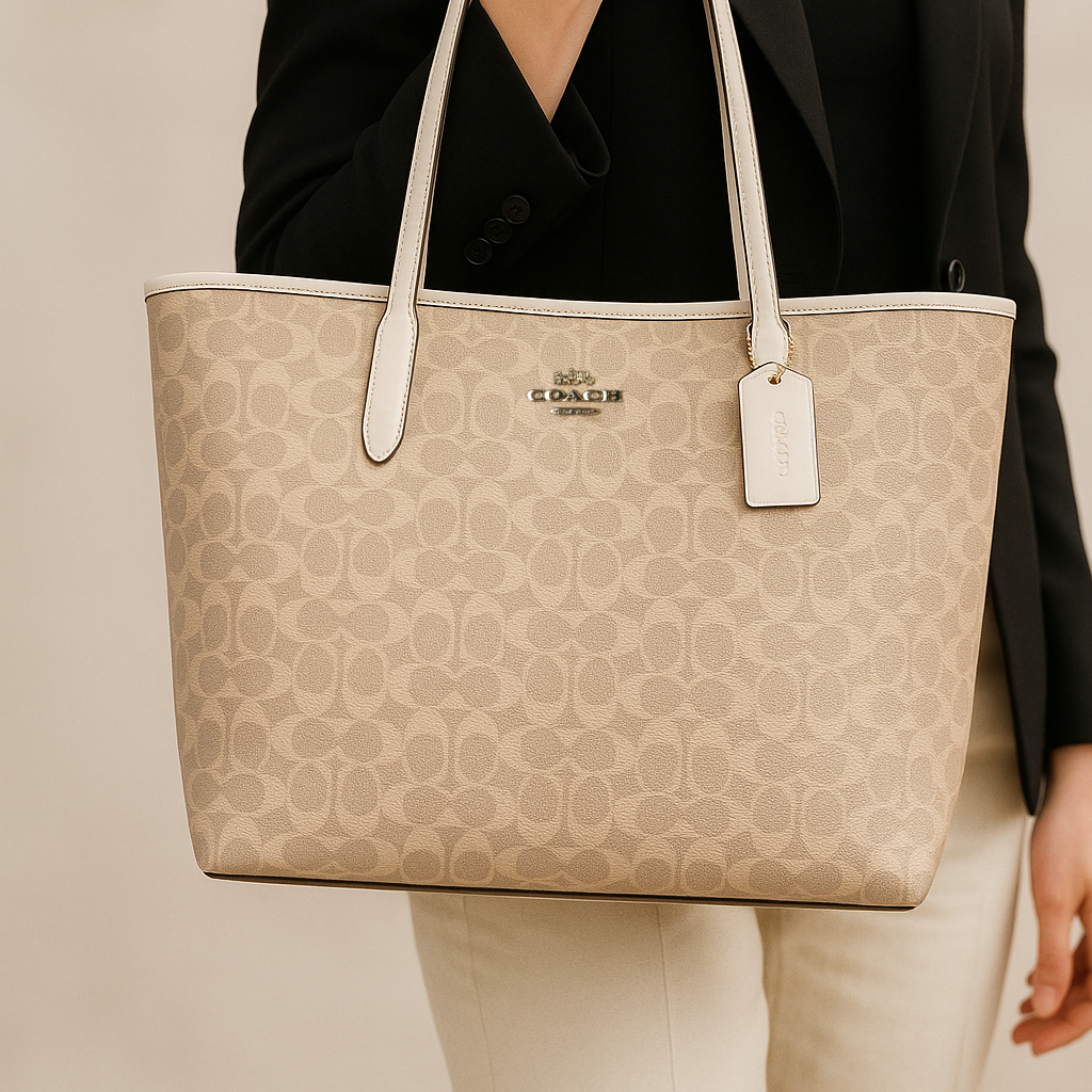 Coach Signature Canvas City Tote Bag