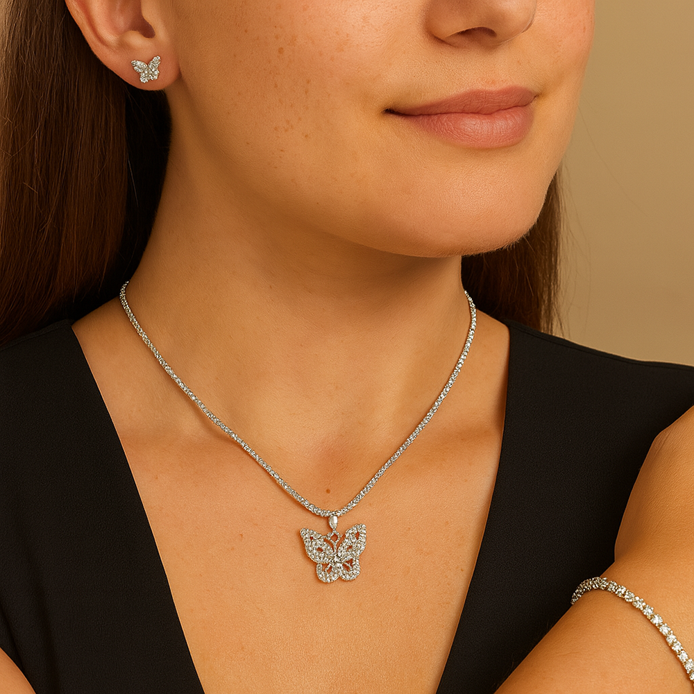 Danecraft Set De Collar Pulsera Y Zarcillos