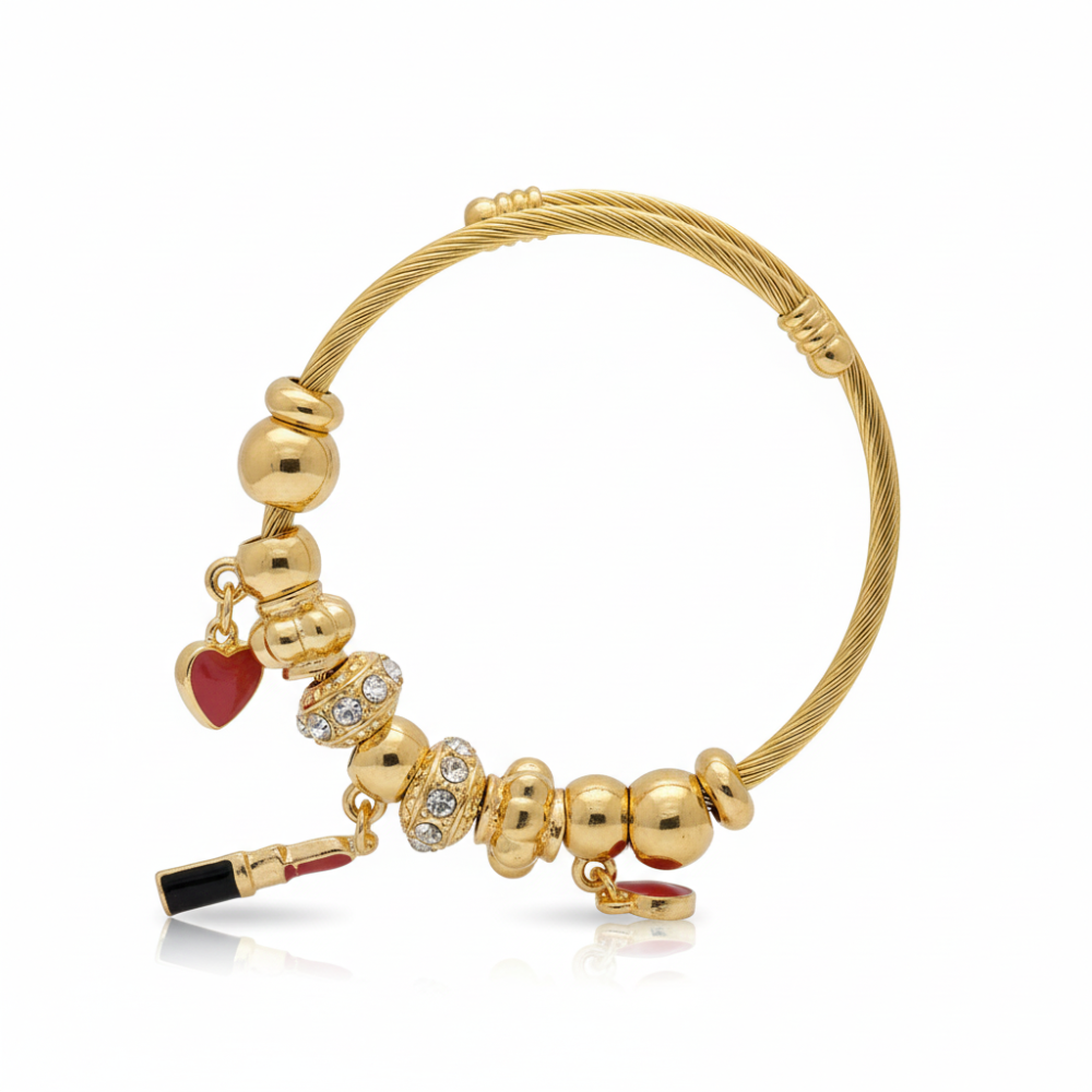 Nine West Pulsera Con Dije De Corazón Red
