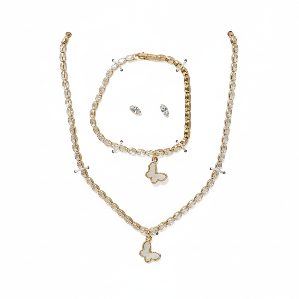 Adrienne Vittadini Set De Collar Pulsera Y Zarcillos Mariposa