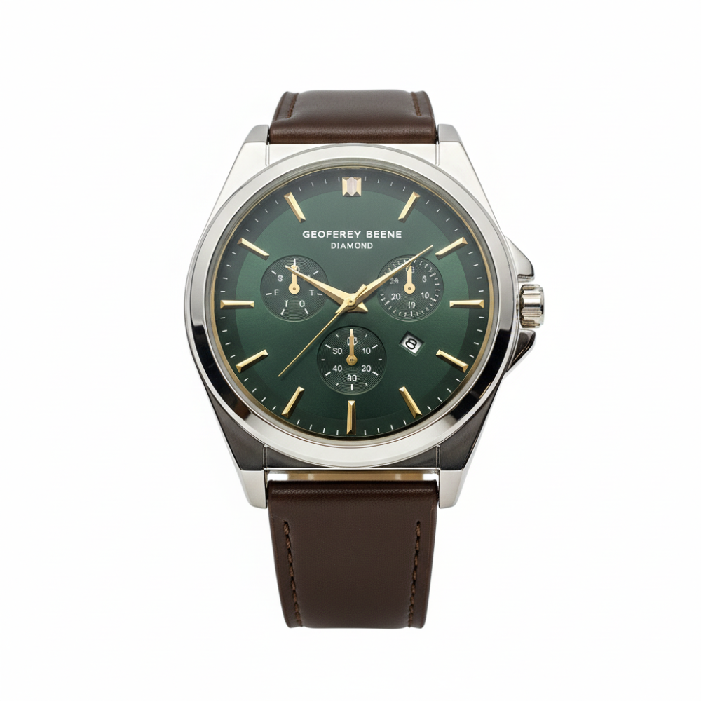 Geoffrey Beene Reloj Para Caballeros Correa Cuero Brown
