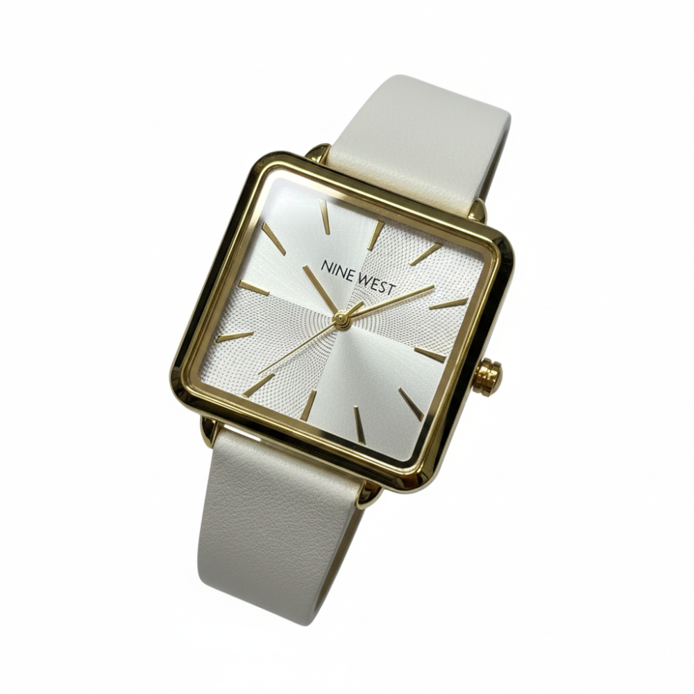 Nine West Reloj Para Damas Cuadrado White