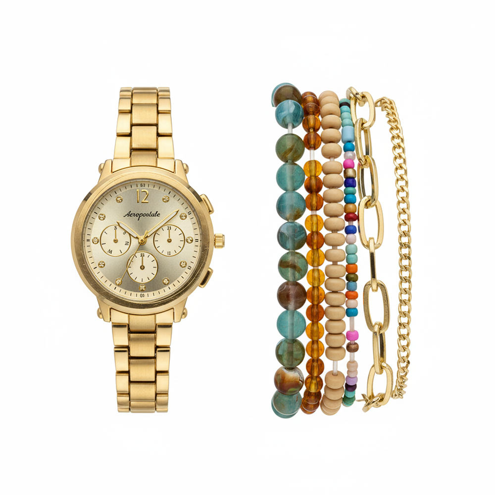 Aeropostale Set De Reloj y Pulseras