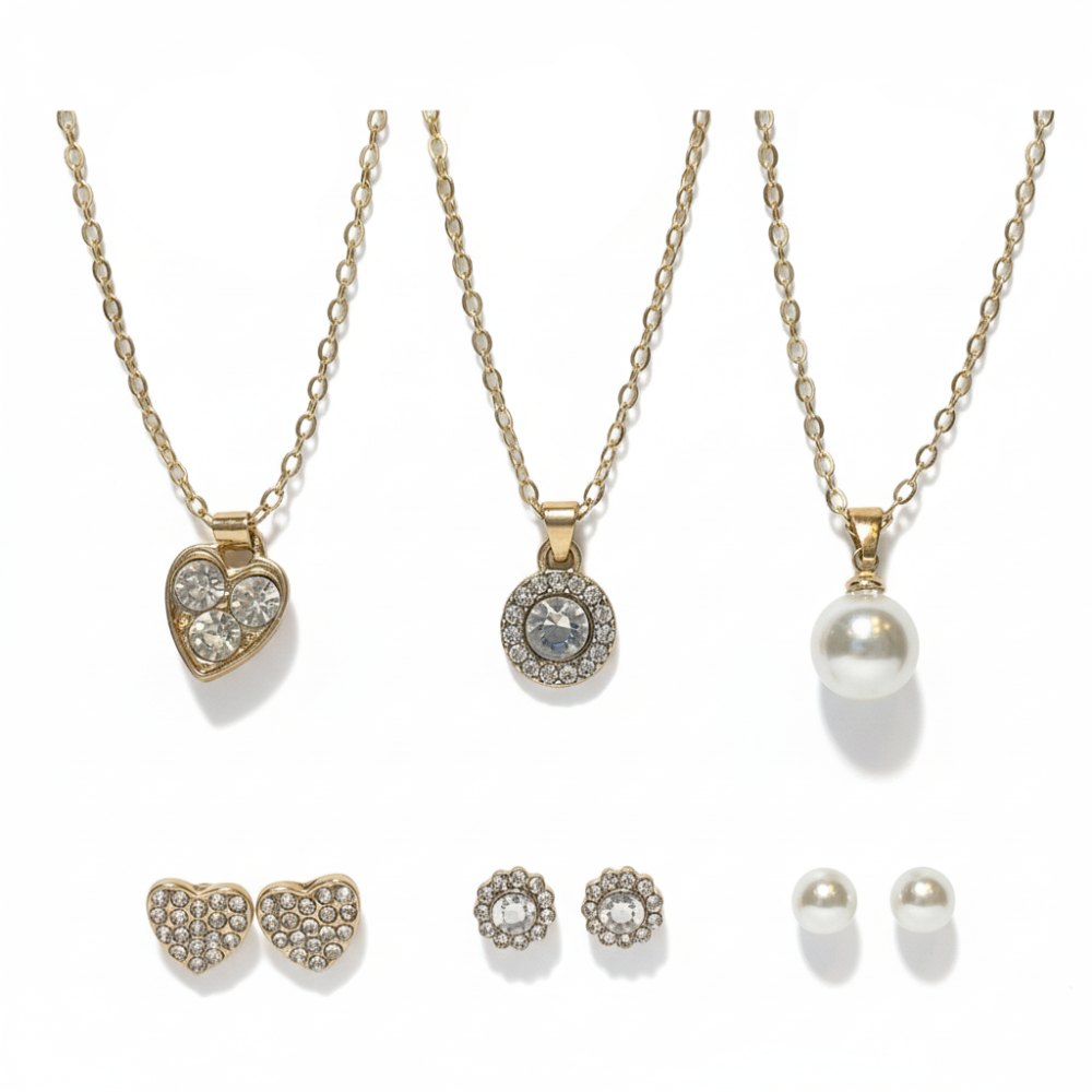 Adrienne Vittadini Set 3 Collares y Zarcillos