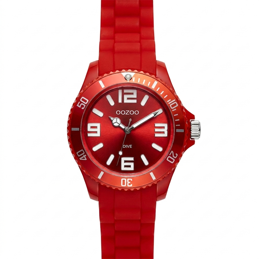 Oozoo Reloj Deportivo Correa De Silicone Para Damas Red