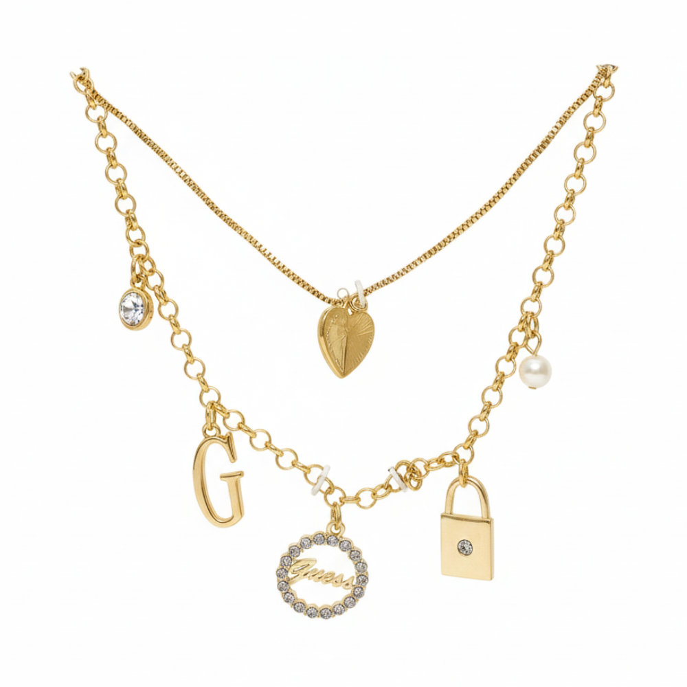 Guess Collar Golden Heart Zirconia