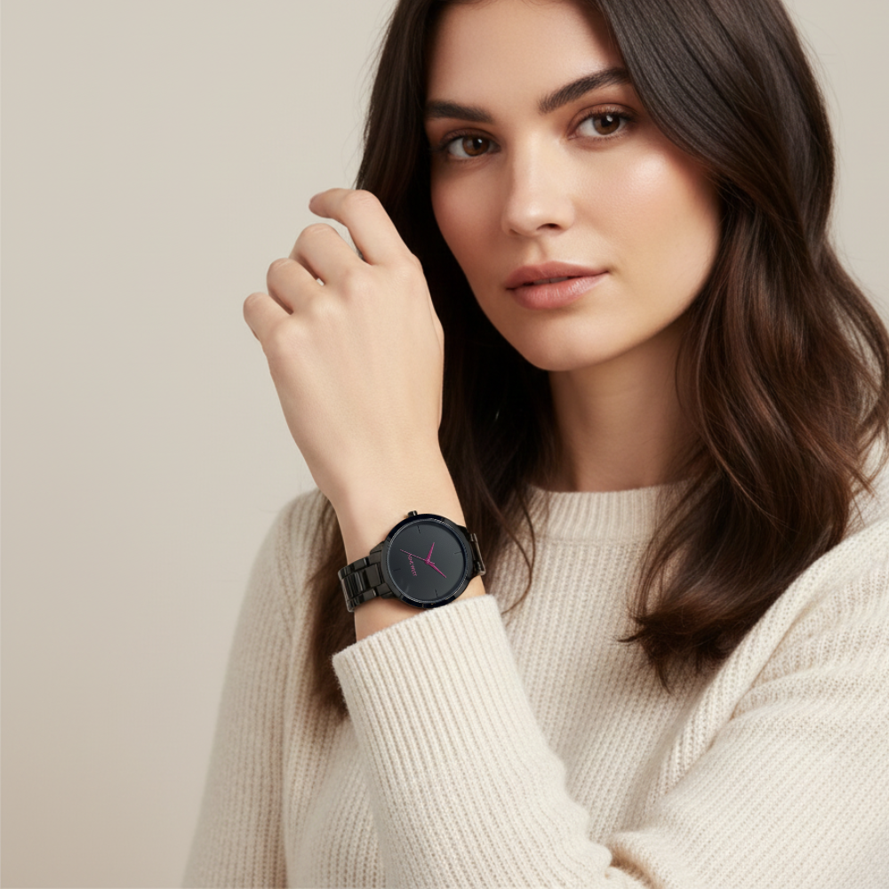 Nine West Reloj Para Damas Black & Pink