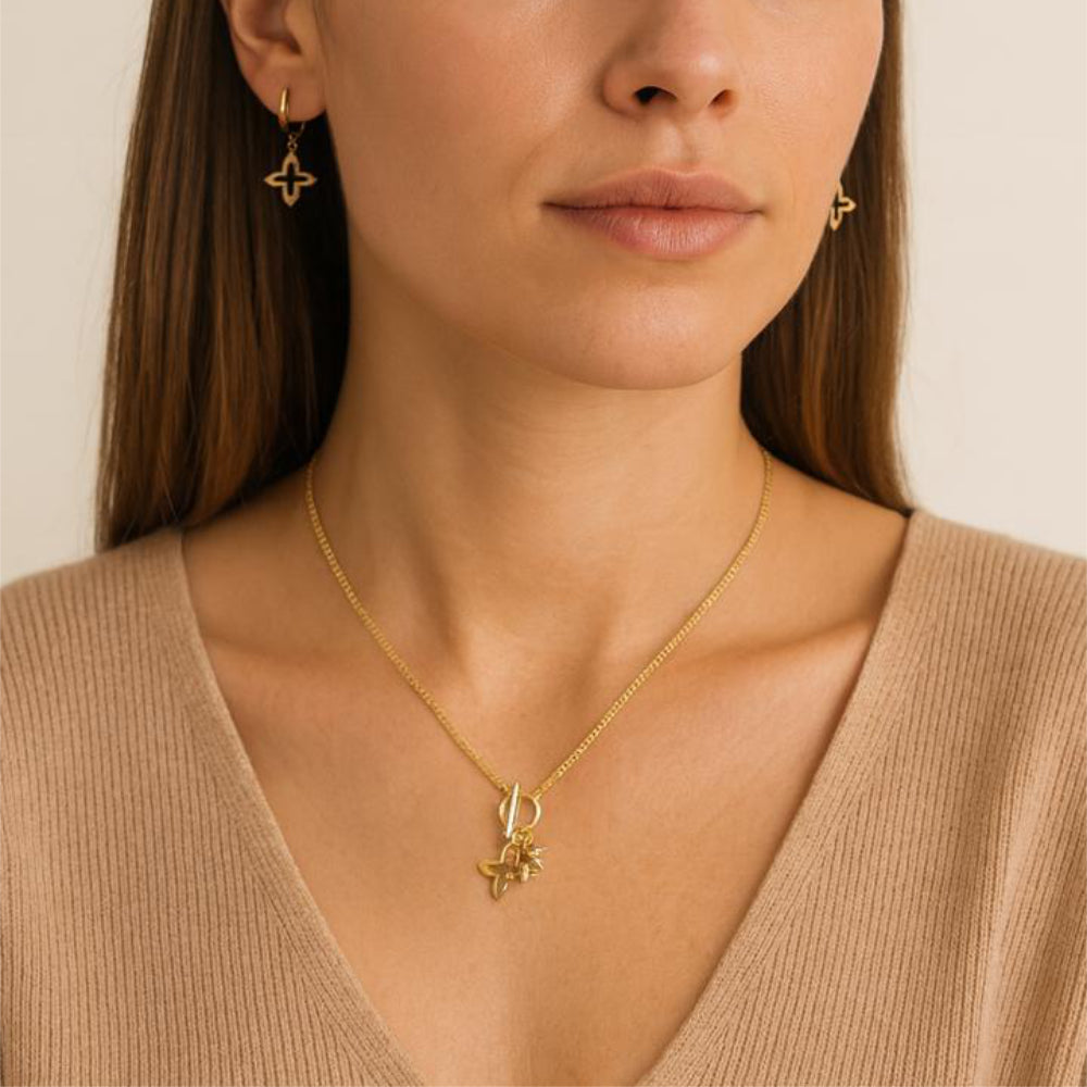 Nine West Set De Collar Y Zarcillos Star