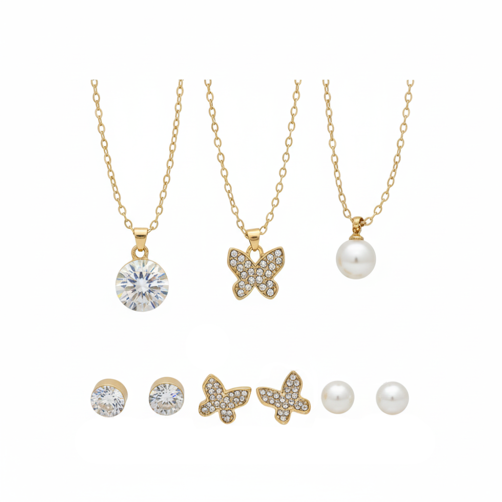 Adrienne Vittadini Set de 3 Collares y Zarcillos