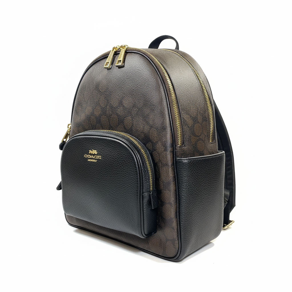 Coach Bolso Court Backpack In Signature Canvas Marrón