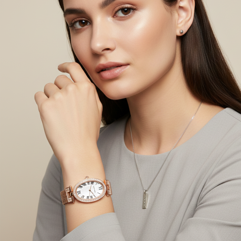 Anne Klein Reloj Para Damas Golden Rose & Zirconias