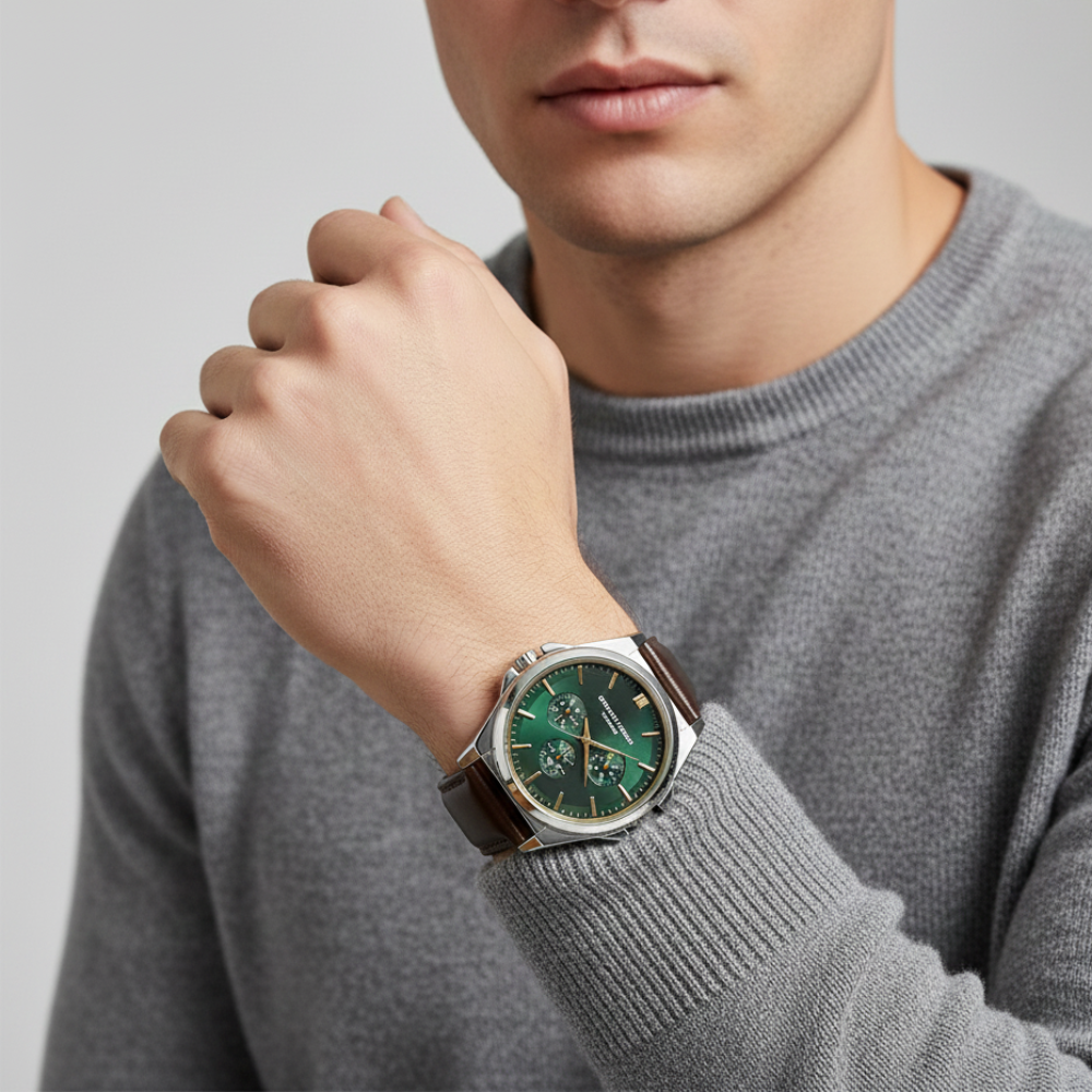 Geoffrey Beene Reloj Para Caballeros Correa Cuero Brown