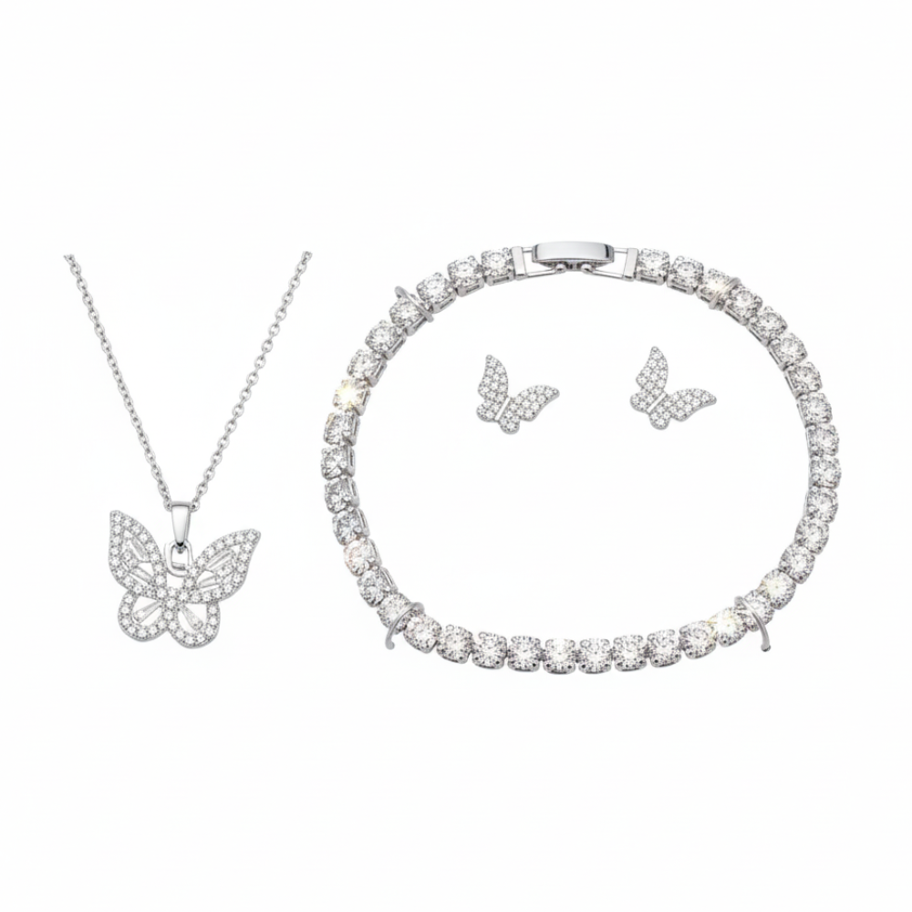 Danecraft Set De Accesorios Mariposa Cubic Zirconia