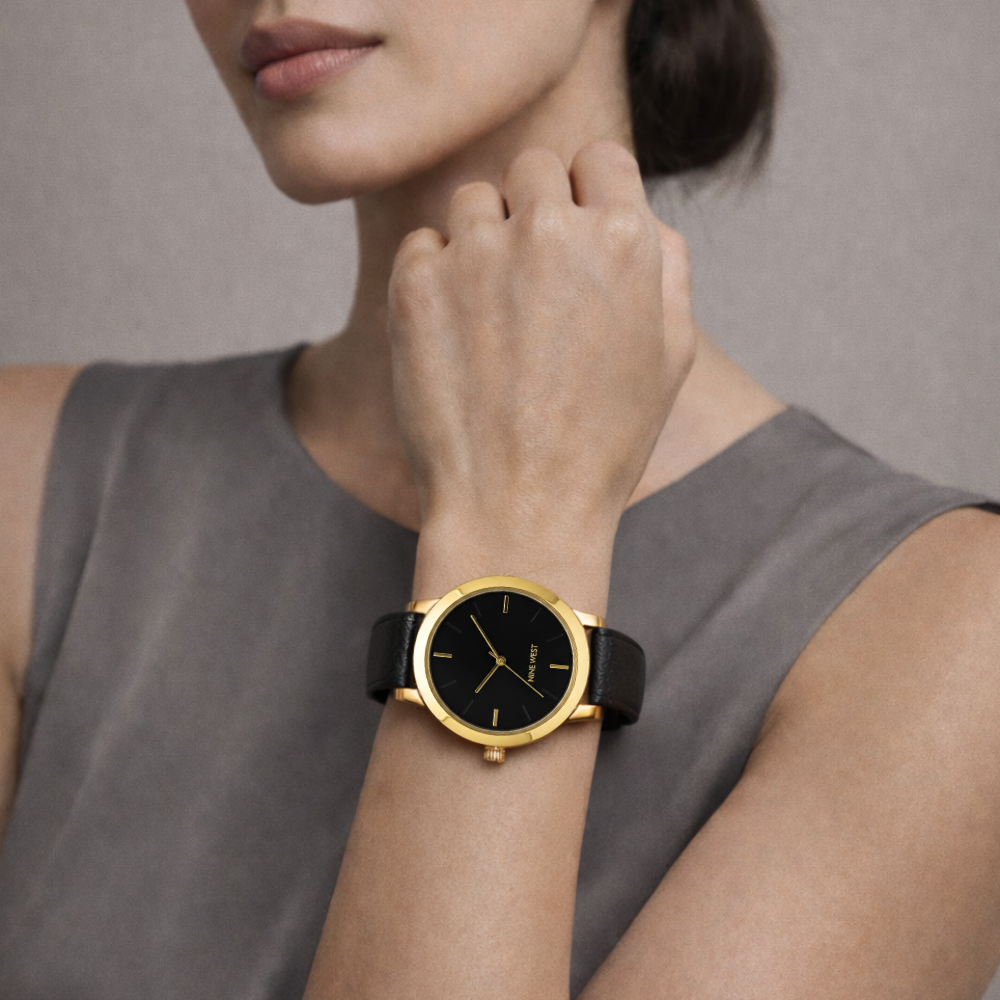 Nine West Reloj Para Damas Black Gold