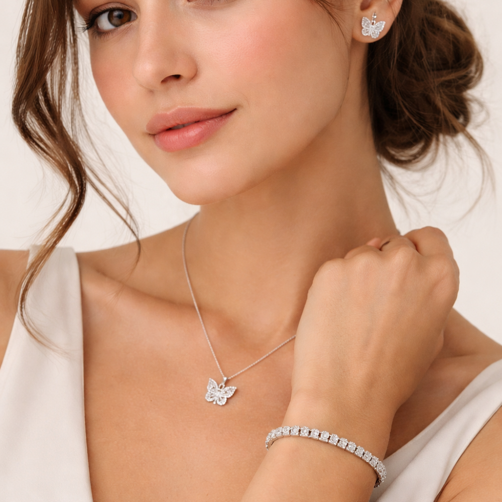 Danecraft Set De Accesorios Mariposa Cubic Zirconia