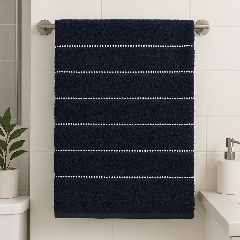 Toalla Tommy Hilfiger Park Stripe Blue 76cm x 142cm