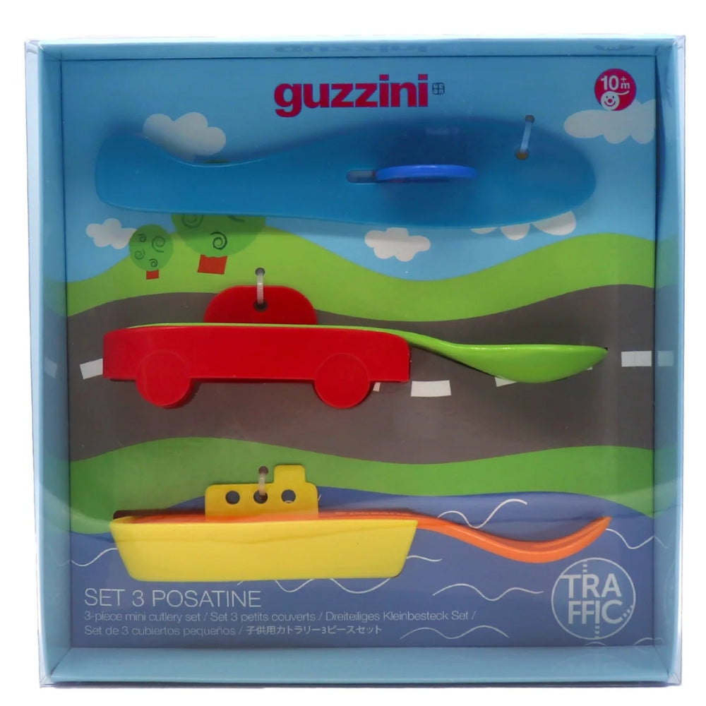 Guzzini Trafic-Bimbi Set De Cubiertos De 3 Piezas 10m+