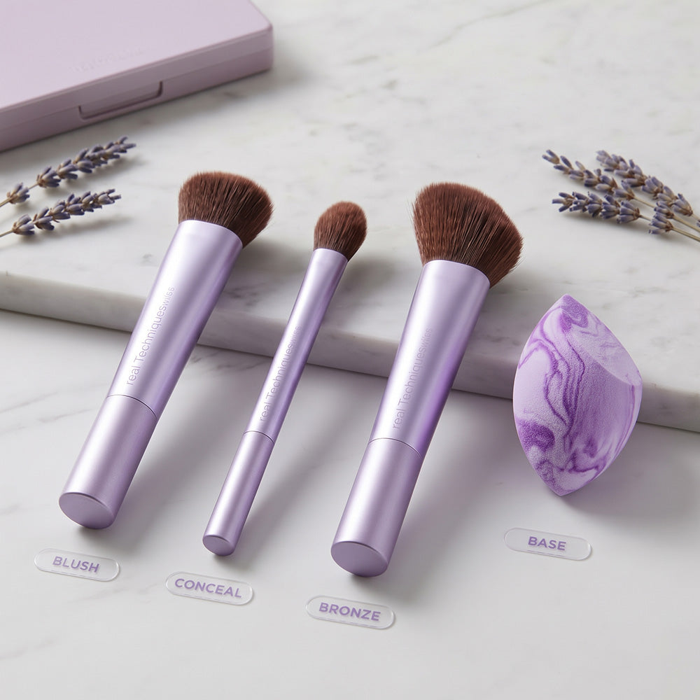 Real Techniques Lilac Skies Soft & Blurred Base Set 4Und