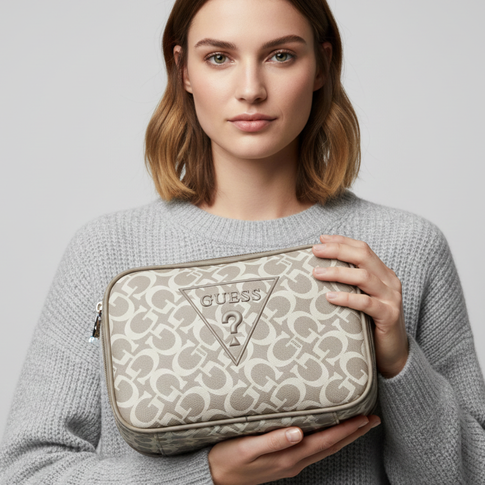 Guess Portacosmeticos Delphine Travel Caramel