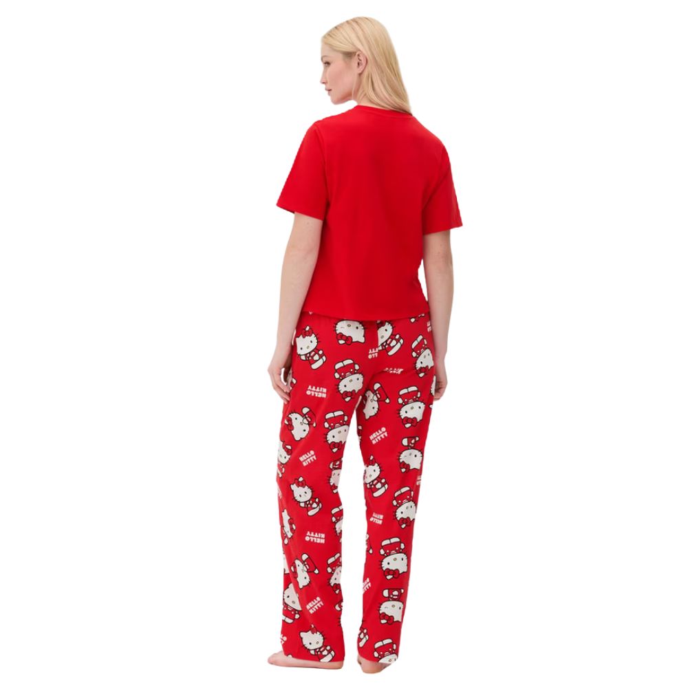 Hello Kitty Tee & Leg Pijama Set Conjunto Rojo
