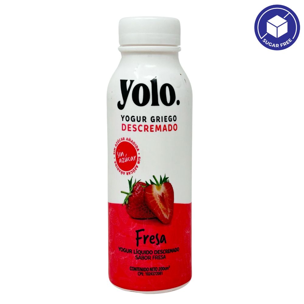 Yolo Yogurt Griego Liquido Descremado Fresa 200ml