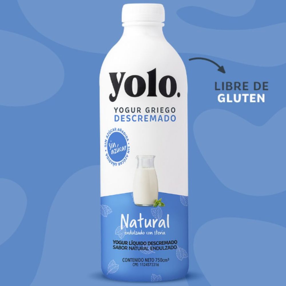 Yolo Yogurt Griego Liquido Descremado Natural 750ml