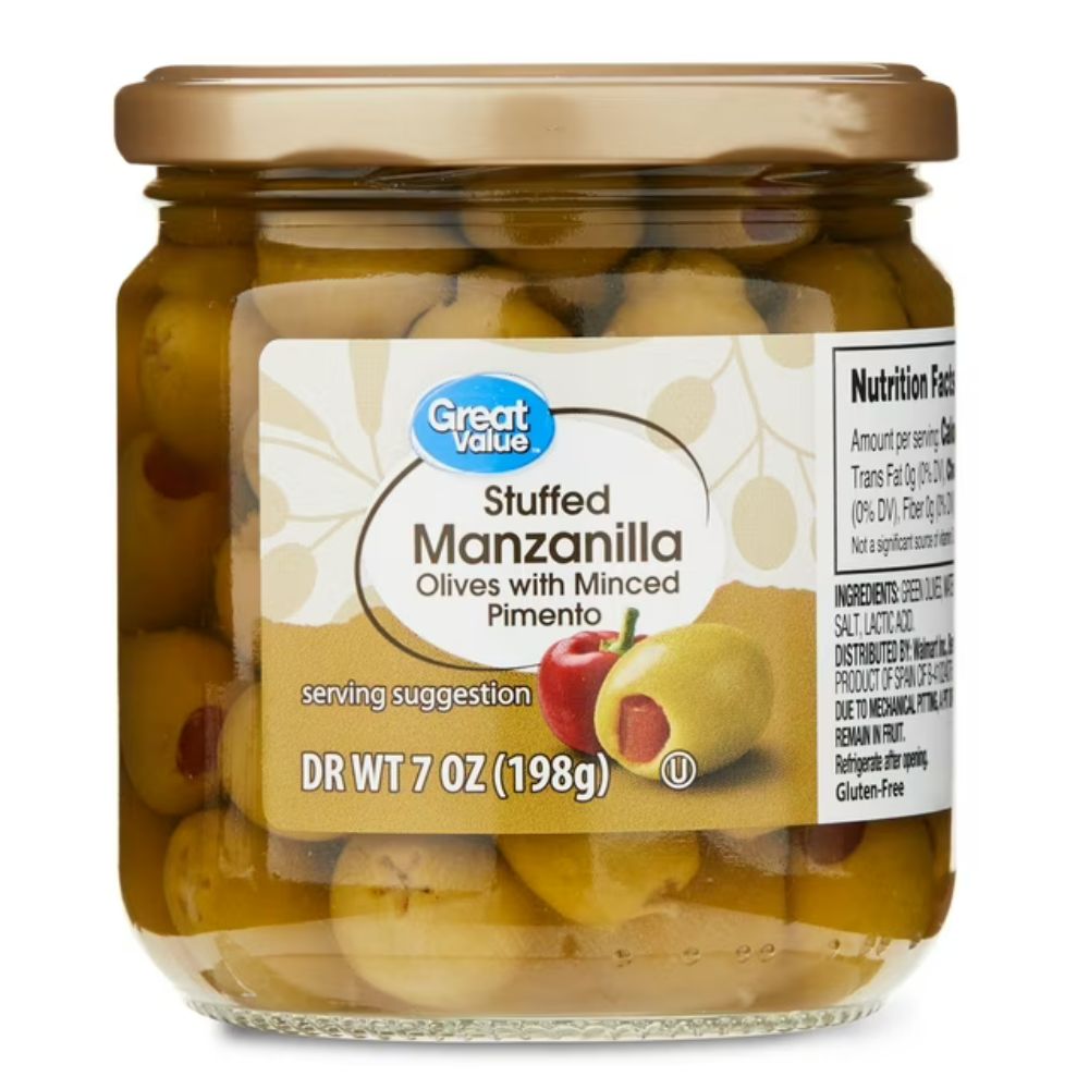 Great Value Stuffed Manzanilla Olives With Minced Pimento 198gr