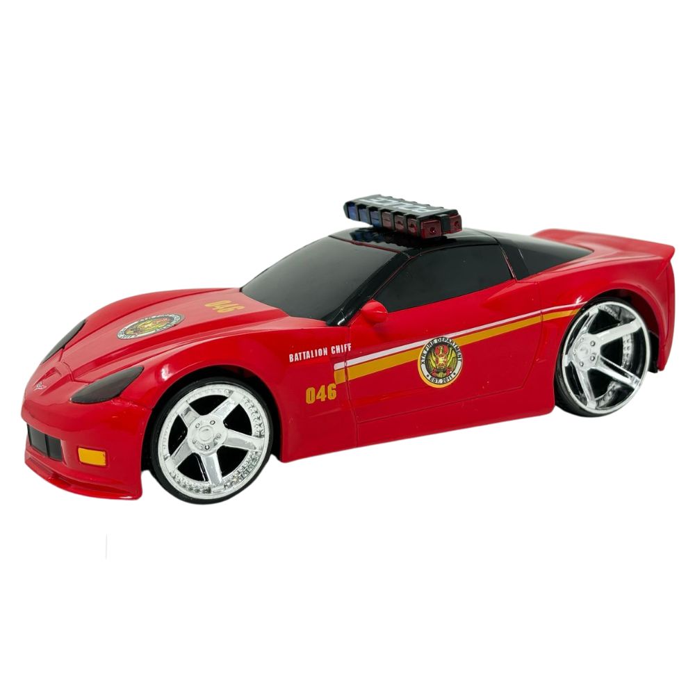Street Heat Carro Policia Chevrolet Corvette Z06 Con Sonido y Luces 3+