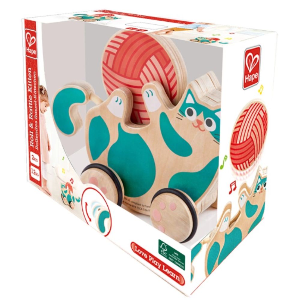 Hape Roll & Rattle Kitten 12m+