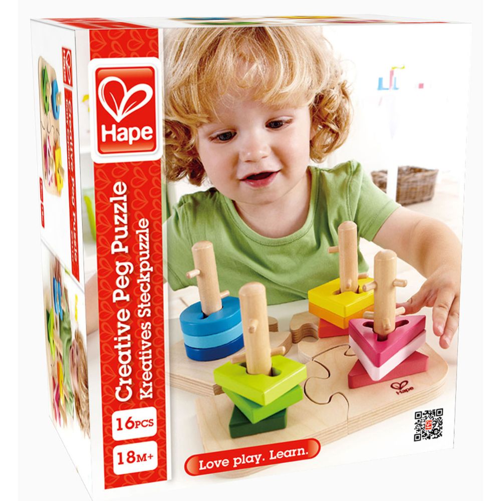 Hape Creative Peg Puzzle 16 Pzs 18m+