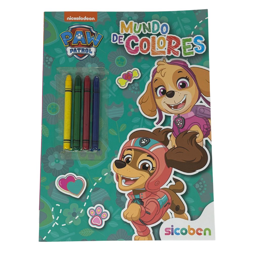 Sicoben Mundo de Colores Paw Patrol + 4 Creyones