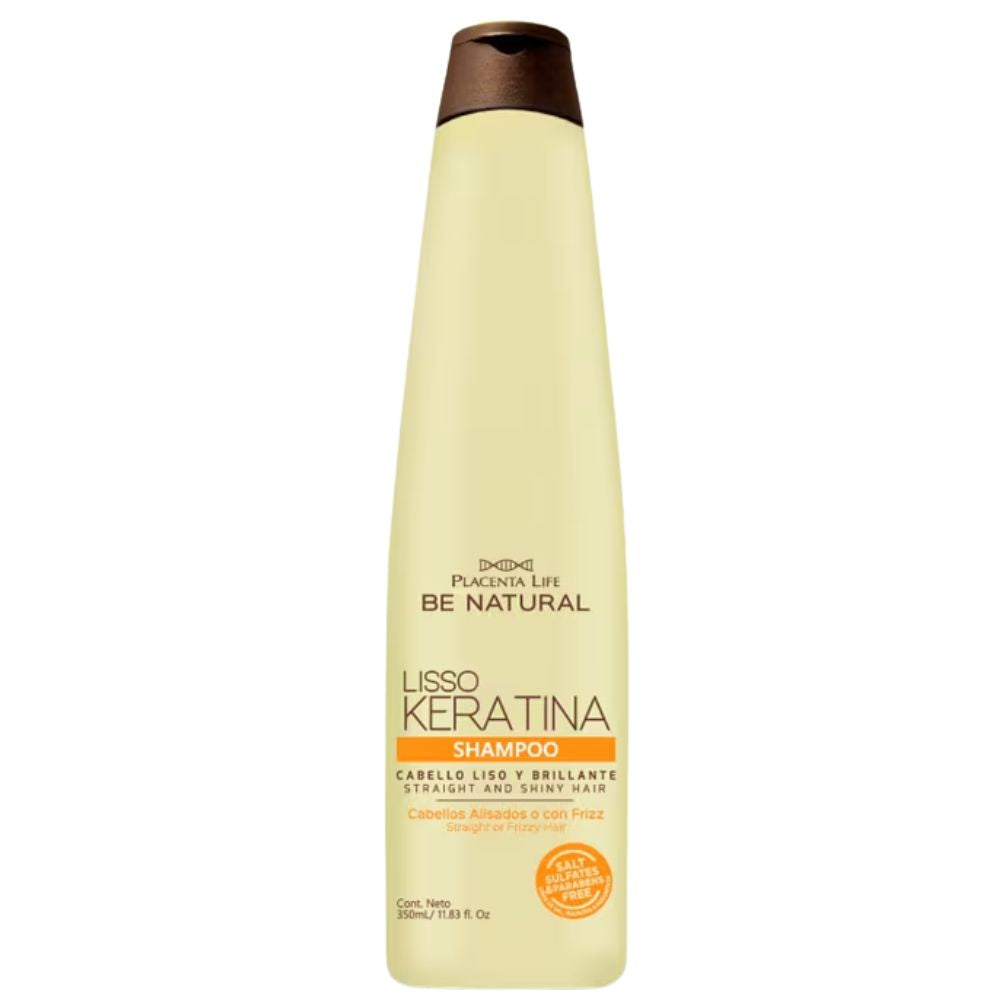 Be Natural Lisso Kertina Shampoo Cabello Liso y Brillante 350ml