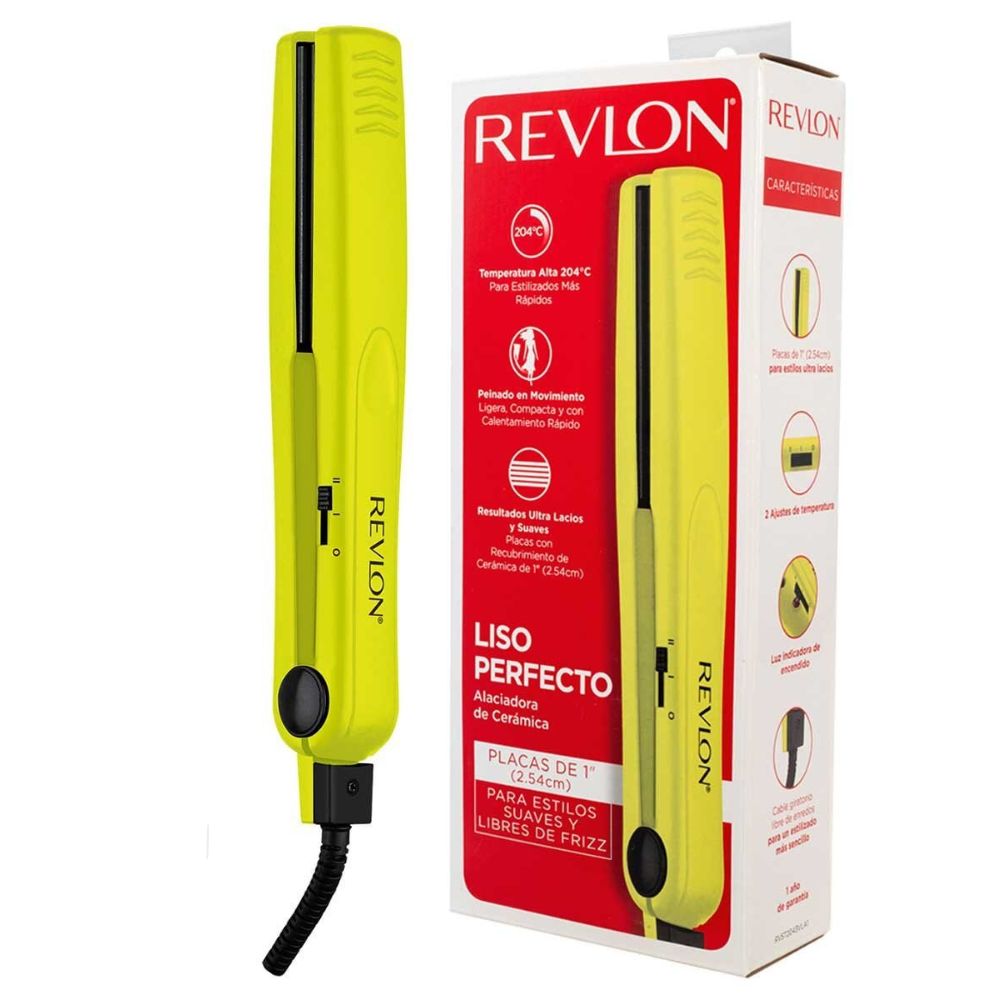Revlon Essentials Alisadora de Cerámica de 1'' Amarillo Limón