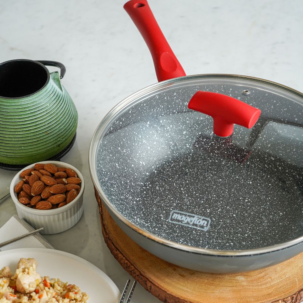 Mageflon Wok Con Tapa Vulcano 28cm