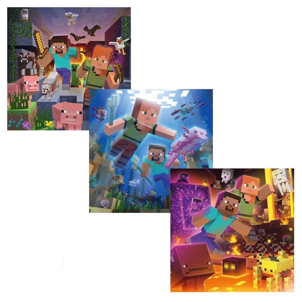Ravensburger Rompecabezas Minecraft 3x49 Piezas