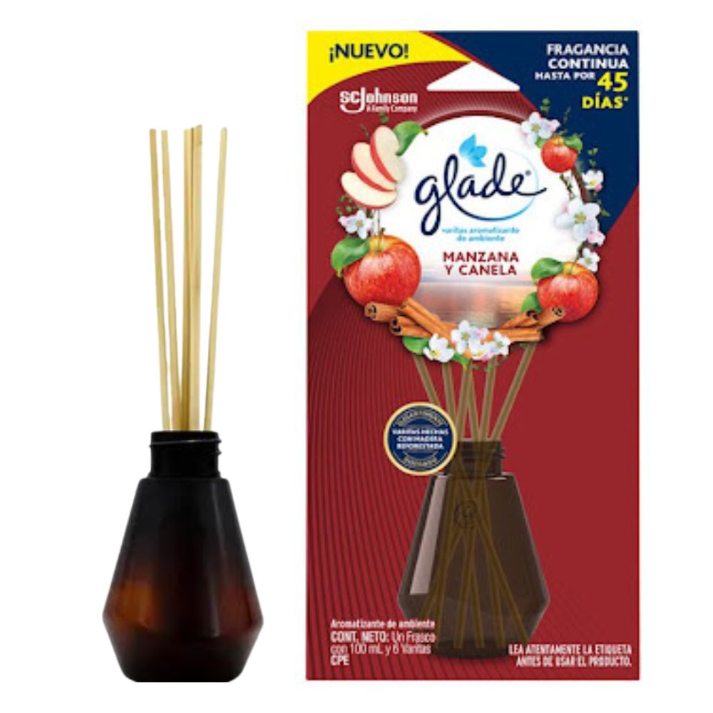 Glade Ambientador Varitas Manzana Y Canela 100ml