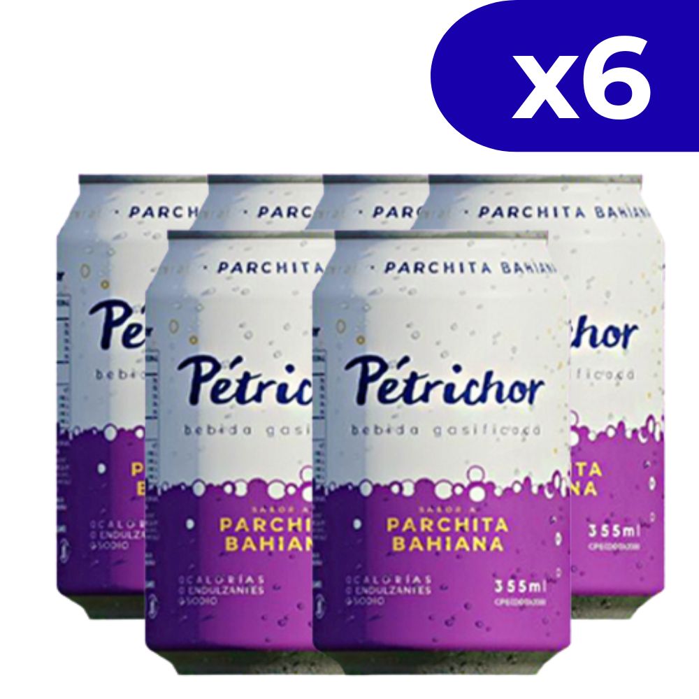 Petrichor Agua con Gas Sabor a Parchita Bahiana 355ml x 6 Und