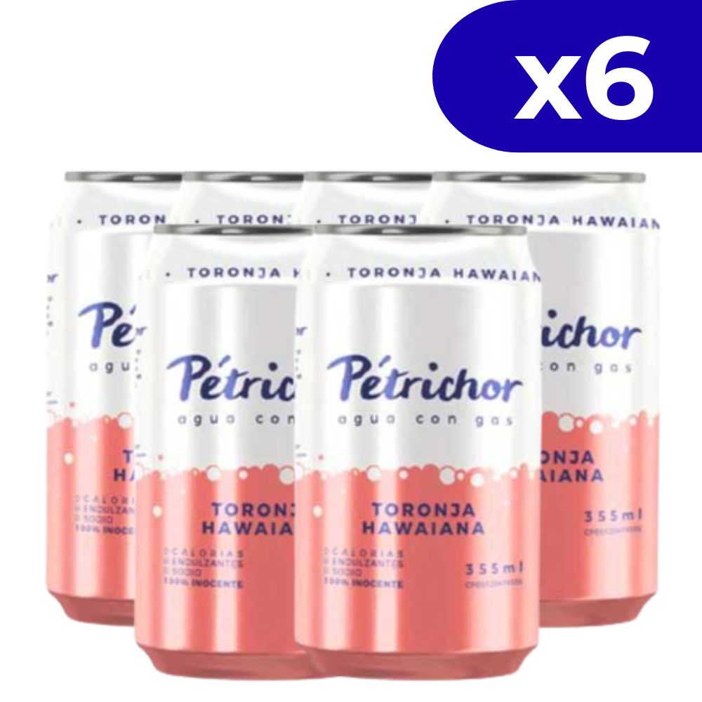 Petrichor Agua con Gas sabor a Toronja Hawaiana 355ml 6 Und