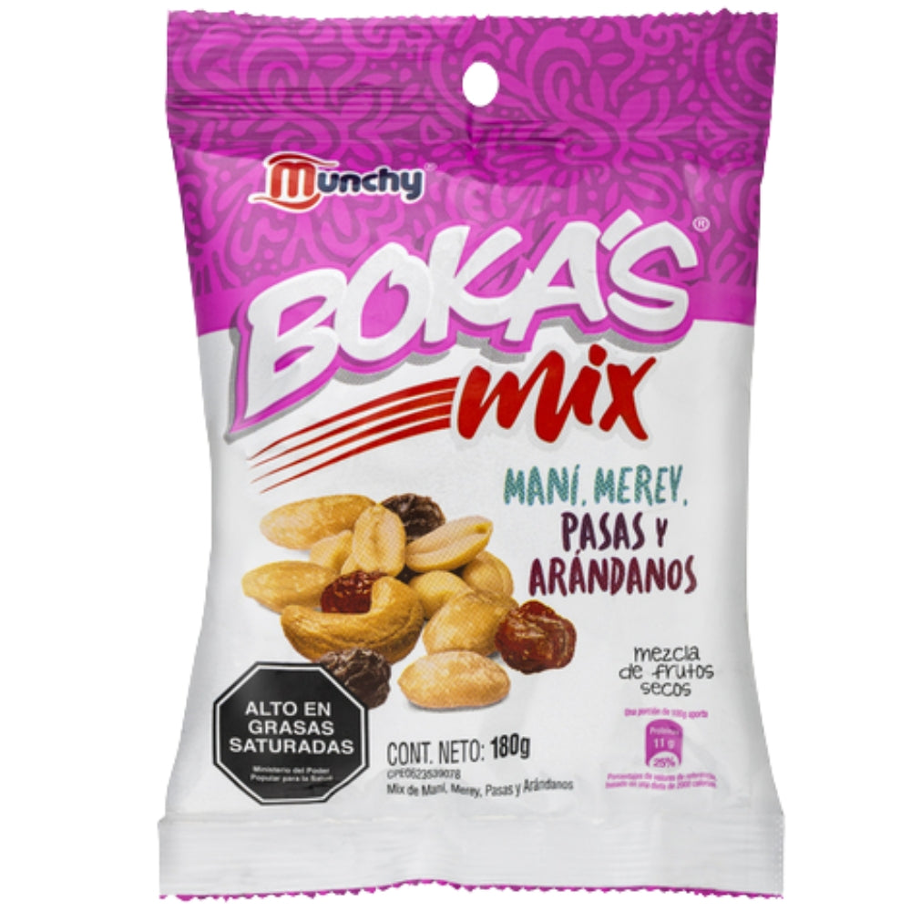 Munchy Boka's Mix Mani, Merey Pasas y Arandanos 180gr