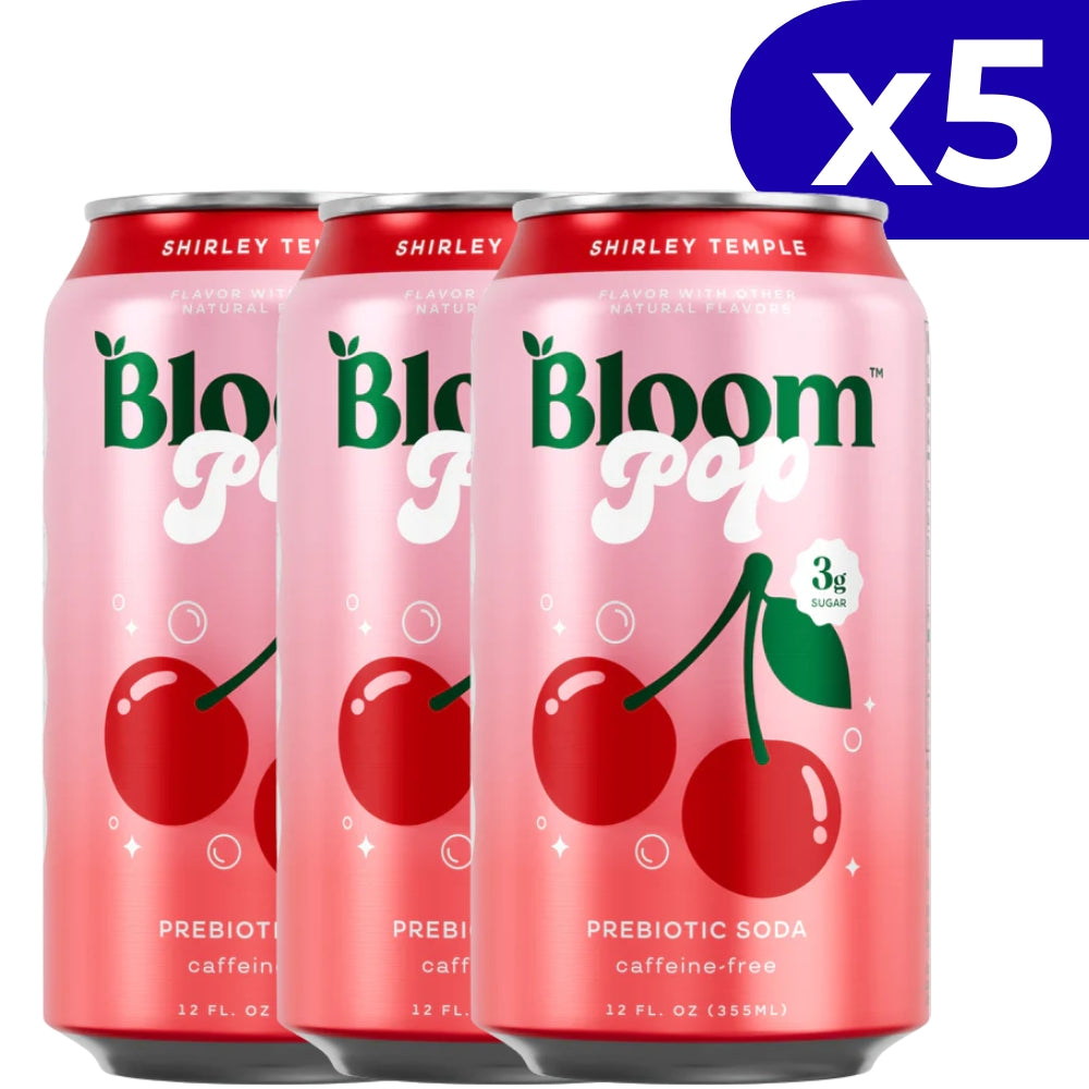 Bloom Pop Prebiotic Soda Shirley Temple 5 Und x 355ml c/u