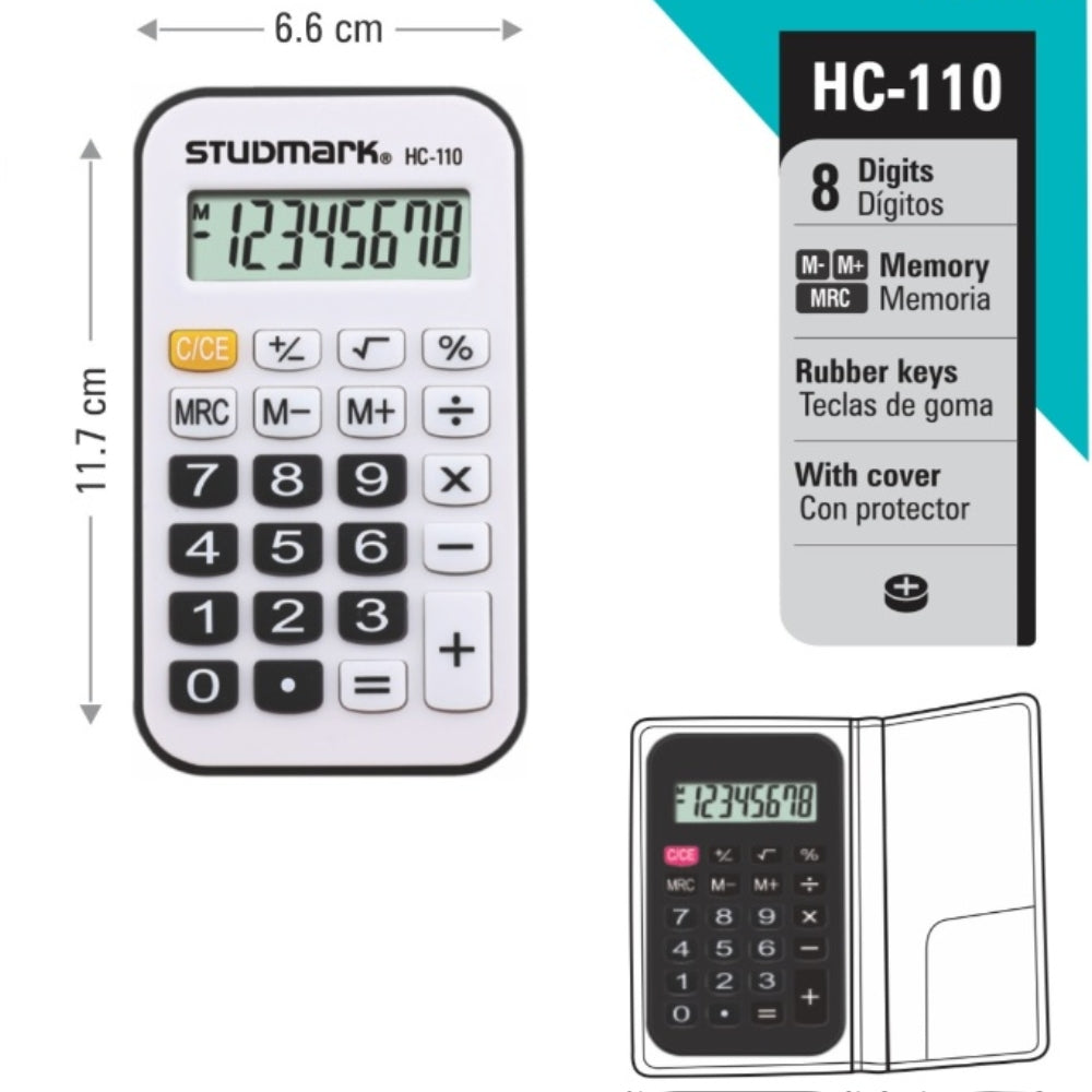 Studmark Calculadora de Bolsillo HC-110 8 Digitos
