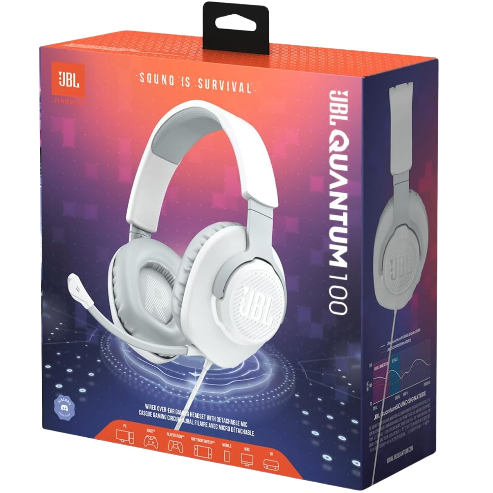 JBL Audifonos - Microfono Gaming Quantum 100 White