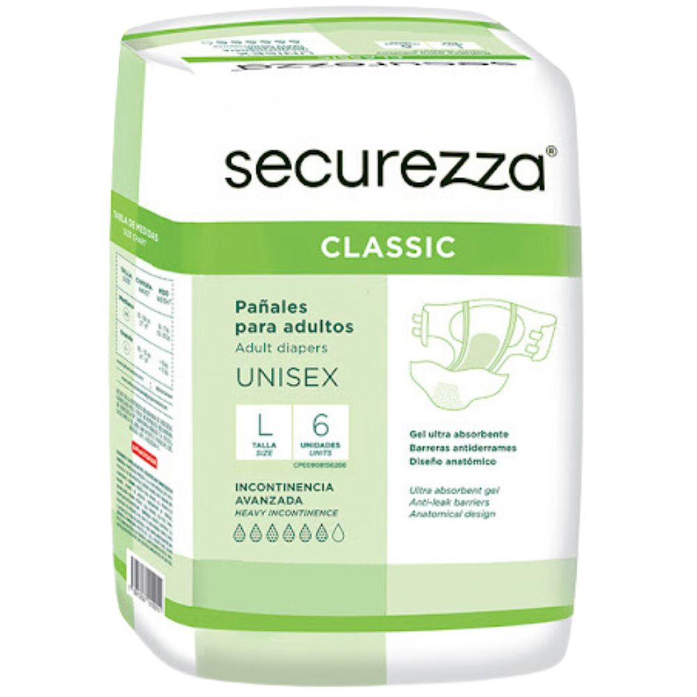Securezza Pañal de Adulto Classic L 6und