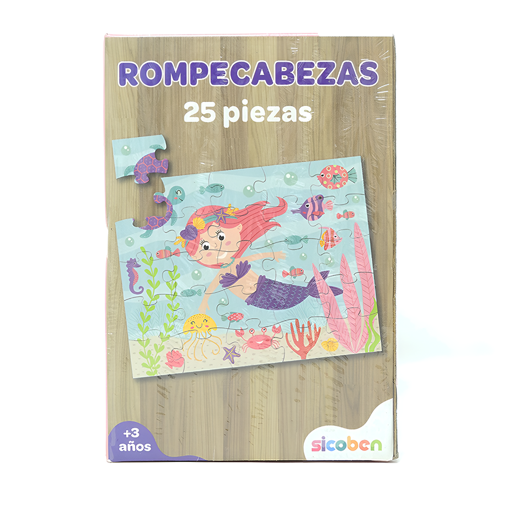Rompecabeza 25 Piezas Sirena 3+ Sicoben