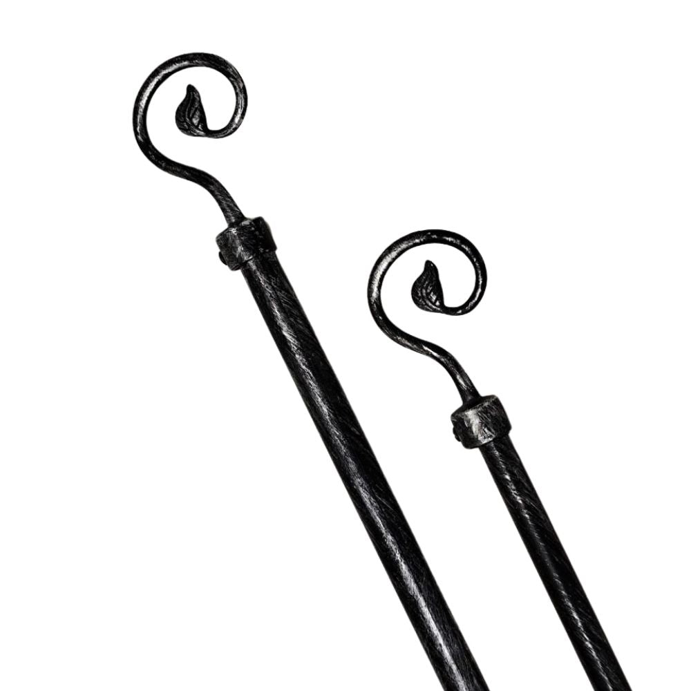Set de Barra Para Cortina Color Negro Con Plateado 63" Ajustable a 120"