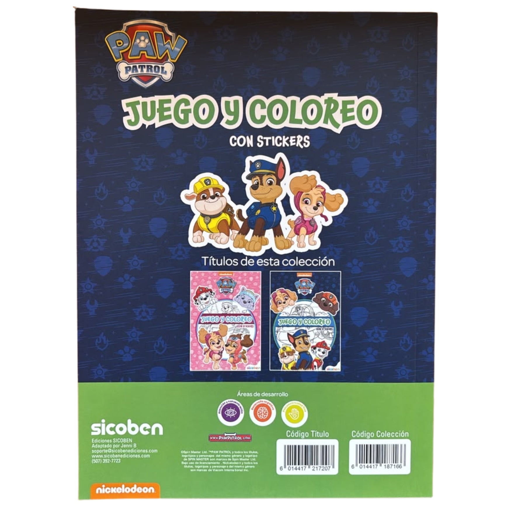 Sicoben Libro Juego y Coloreo con Stickers Paw Patrol Azul