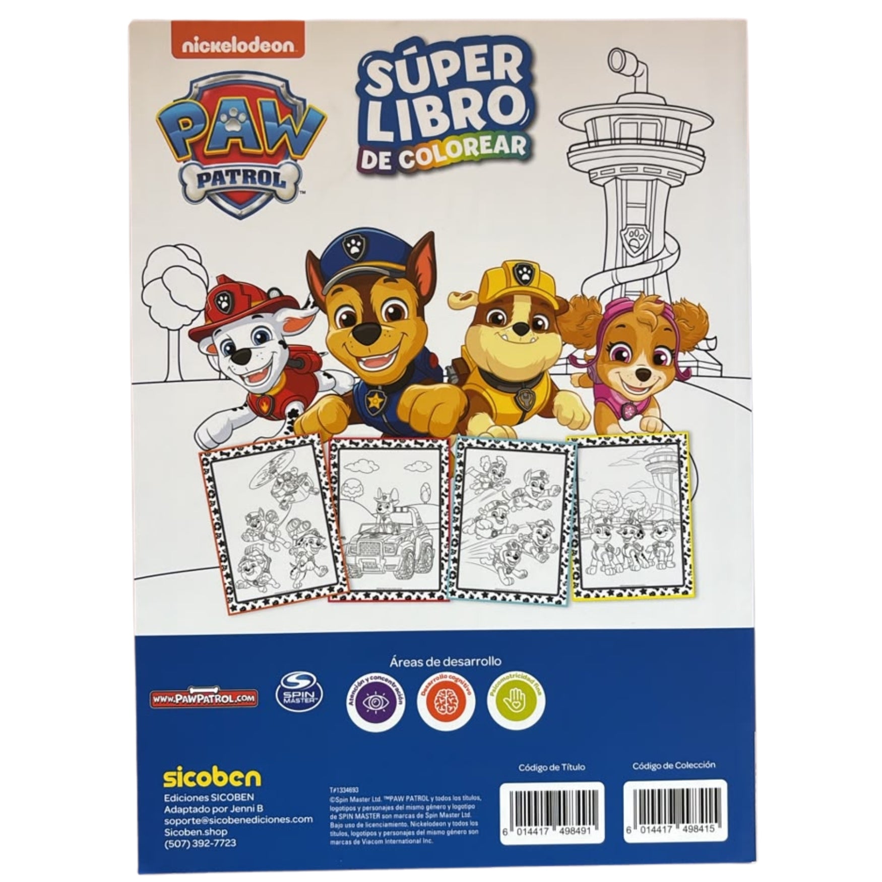 Sicoben Super Libro de Colorear de Paw Patrol Azul