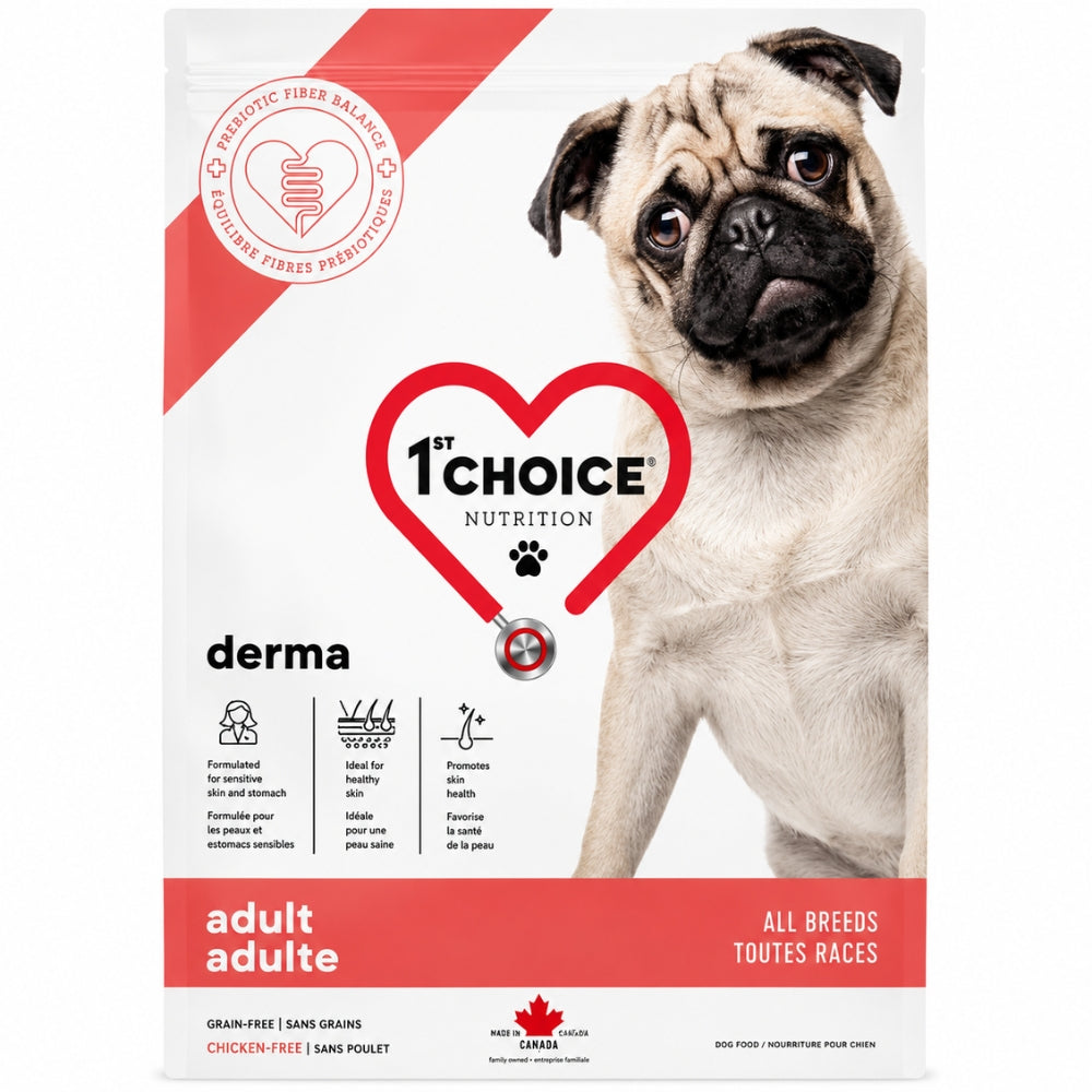 1st Choice Alimento para Perros Adultos Derma Sin Cereales de Todas las Razas Sabor Salmon 12 Kg